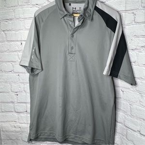 Under Armour Coldblack Mens Short Sleeve Polo Golf Shirt Heatgear Gray Size XL